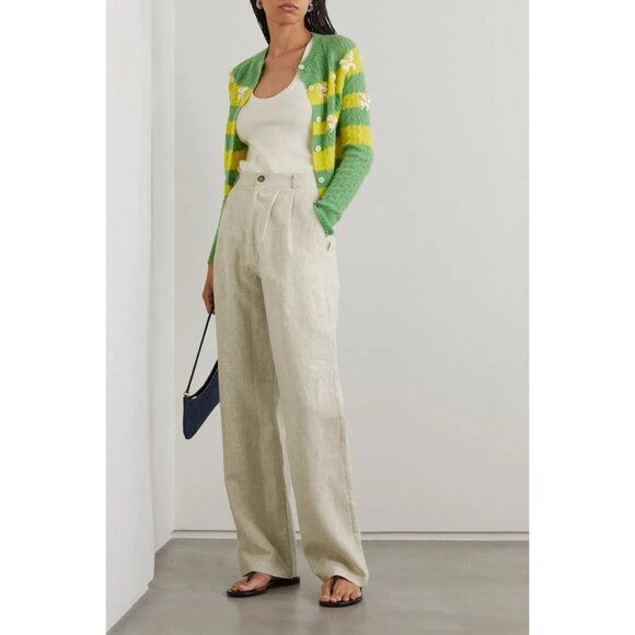 Reformation Pants - Reformation Cream Wide-Leg Pants
